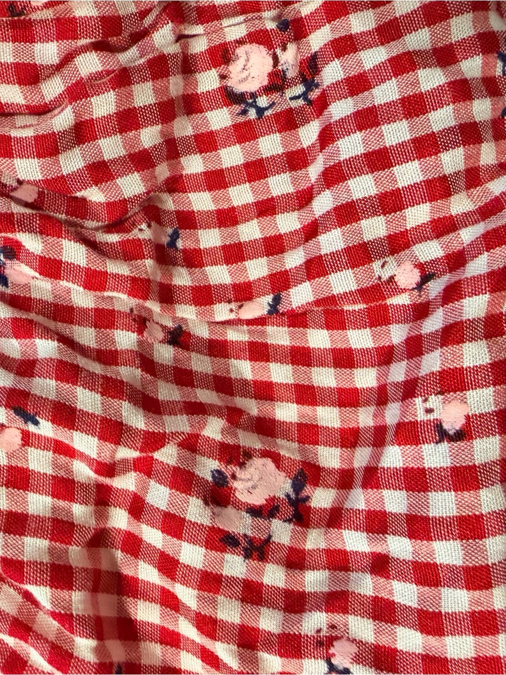 Cider Red Gingham High-Waist Ruffle Shorts - Picture 3 of 3
